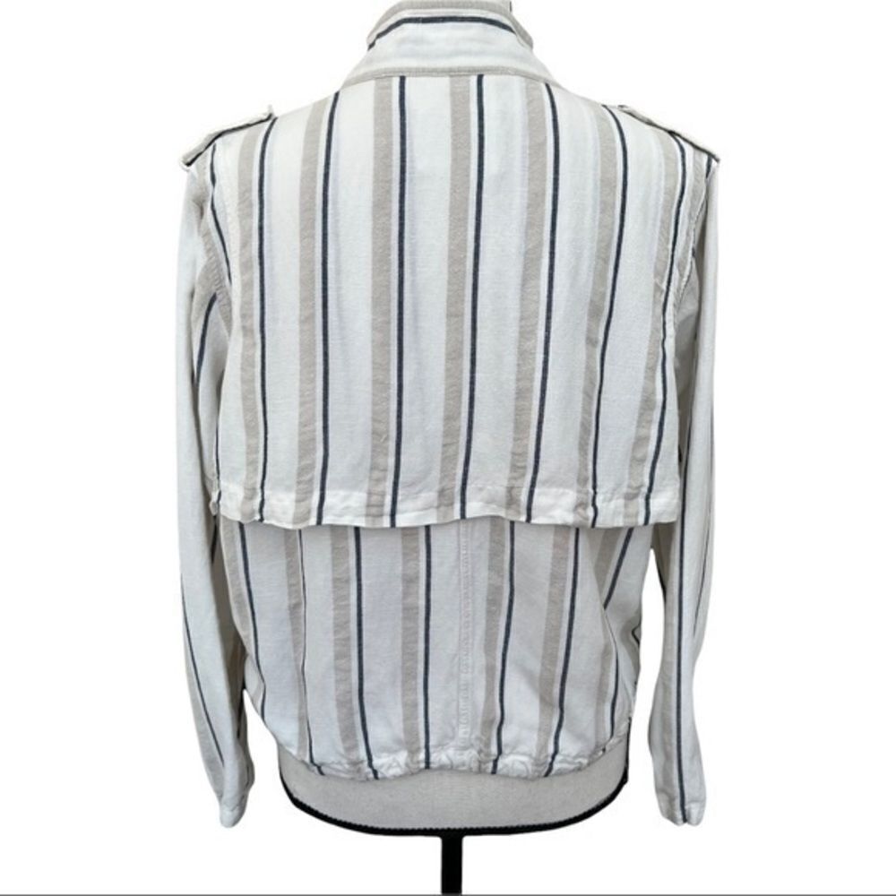 Rails Rowen Linen Blend Jacket Coco Stripe Size S… - image 5